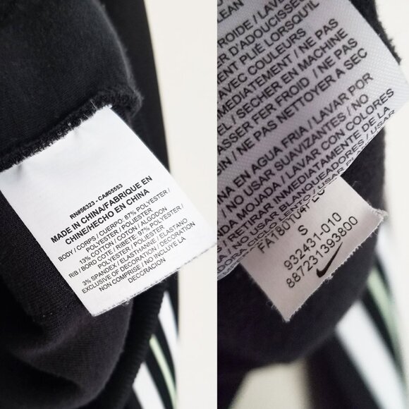 NIKE Sportswear Striped Front Zip Black Tracksuit Hoodie Women's Size S Jacket - Picture 9 of 16